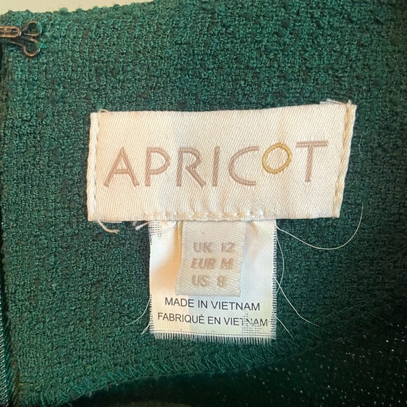 Apricot Green Midi Dress 3/4 Sleeve Green Size 8 - Picture 3 of 3